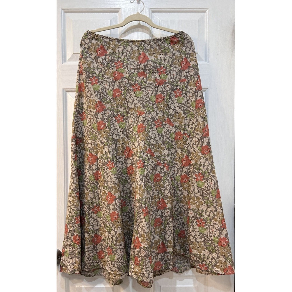 Charter Club Floral Tiered Maxi Skirt Size 8 Pull On Boho Peasant Minimalist